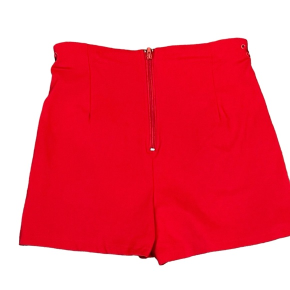 SPIRIT red side lace up shorts XL back zipper stretchy - Picture 2 of 7